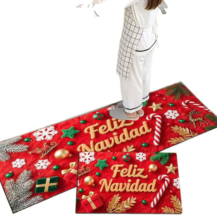 Festive Christmas Themed Kitchen Mat Bowlift