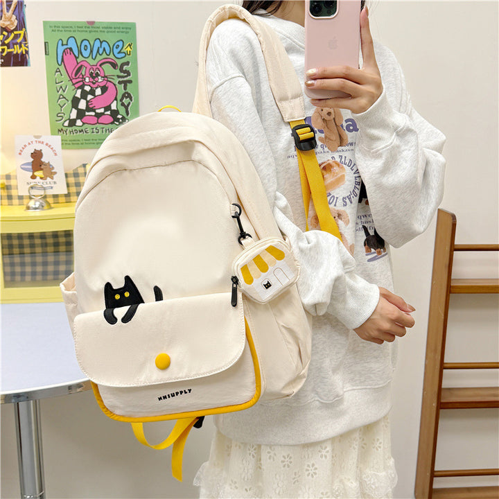 Playful backpack with cat design and versatile compartments Bowlift