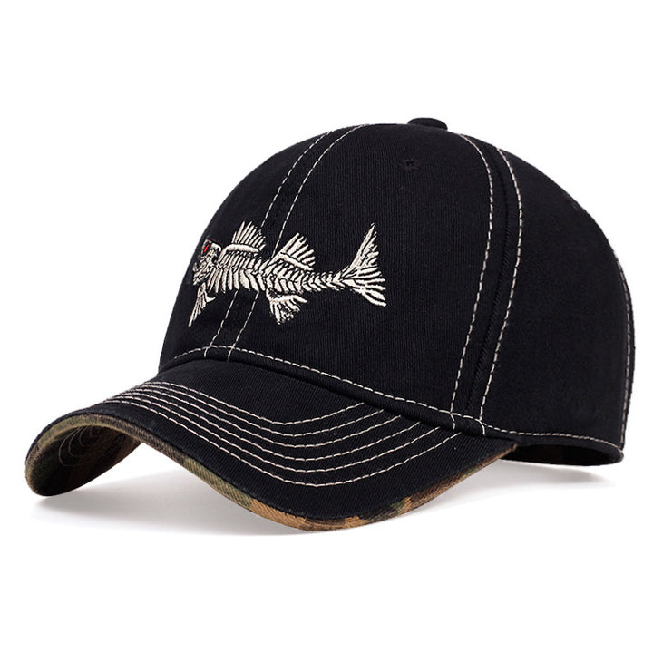 Men's Embroidered Fishing-Themed Baseball Cap Bowlift