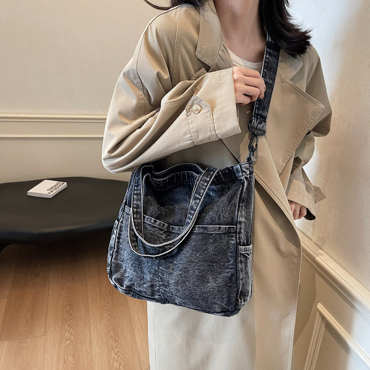 Premium Denim Shoulder Bag Bowlift