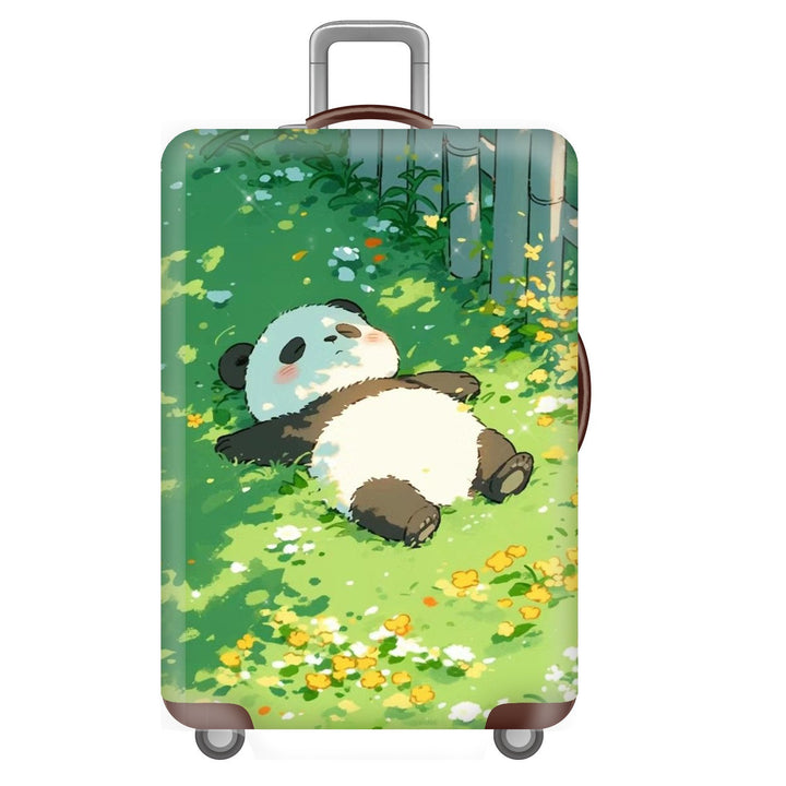 Unisex non-elastic suitcase cover for hard shell trolley with cute panda design, stretch protective cover with handle and wheel openings Bowlift