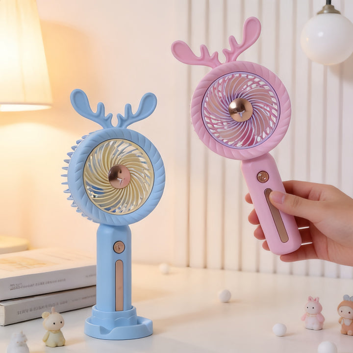 Ladies portable handheld fan with innovative antler design Bowlift