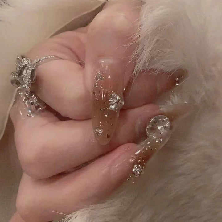 Artistic Gemstone Nail Design Bowlift