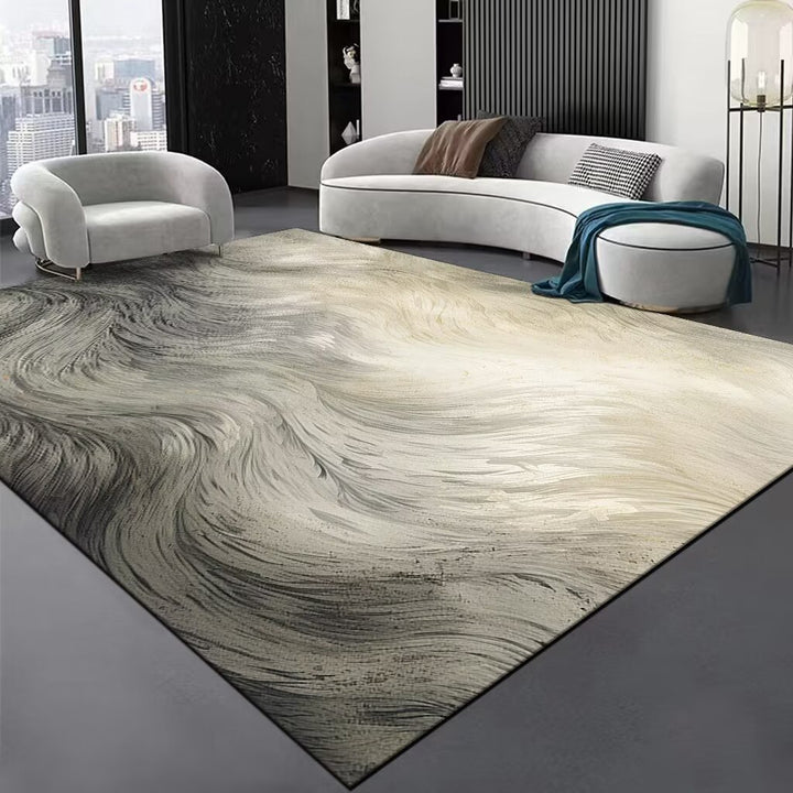 Contemporary Wave Pattern Area Rug Bowlift