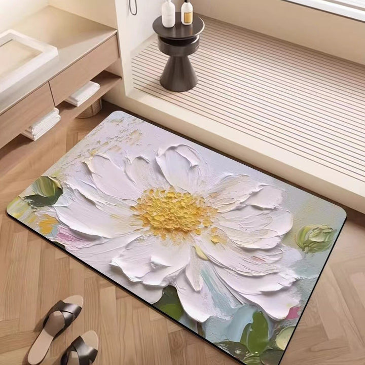 Luxury Textured Floral Bath Mat Bowlift