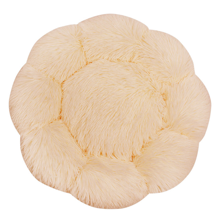 Flower-Shaped Plush Dog Bed