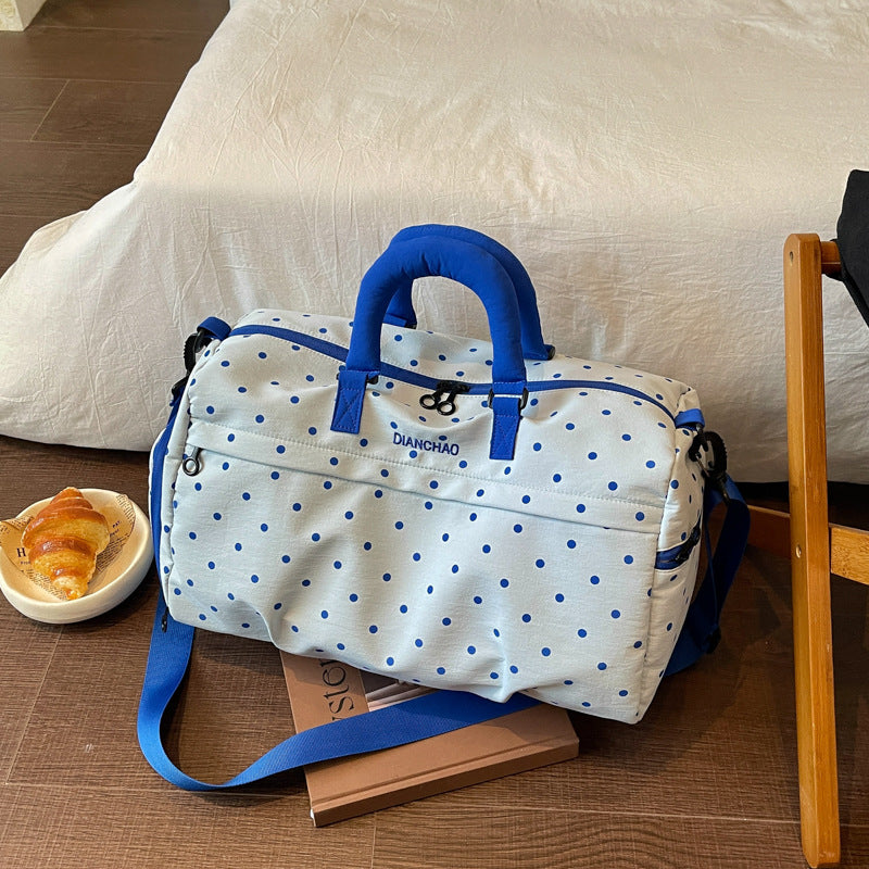 Spacious Polka Dot Travel Duffel Bowlift