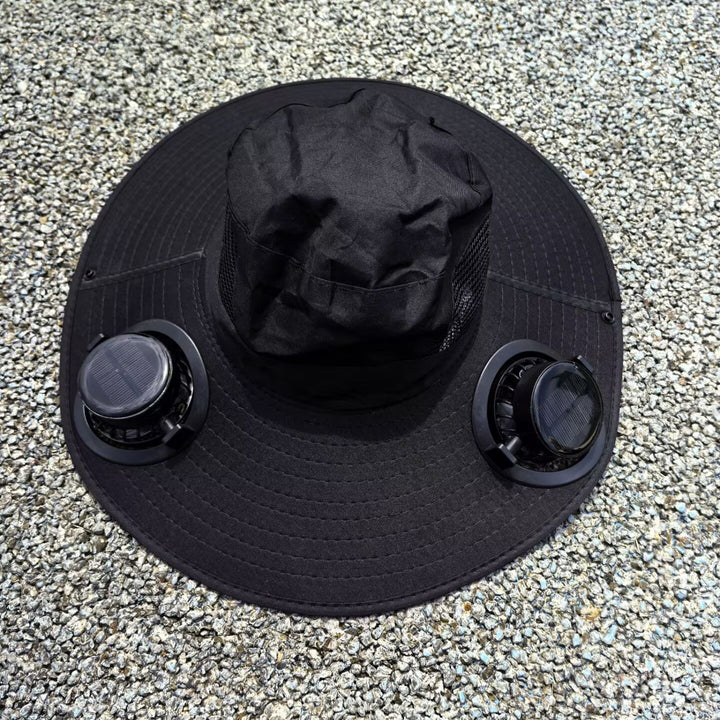 air-cooled sun hat with removable USB fans and wide neck protection Bowlift