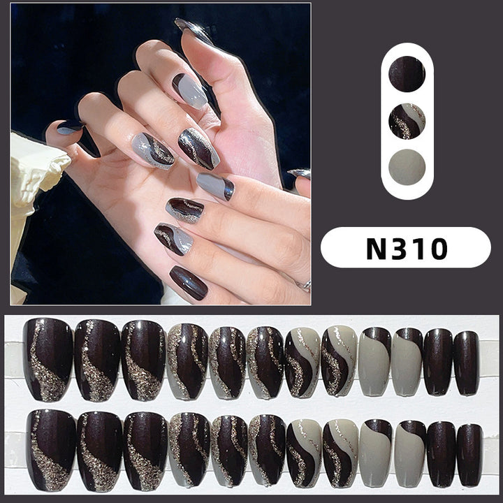 Floral Pattern Press-On Nail Set