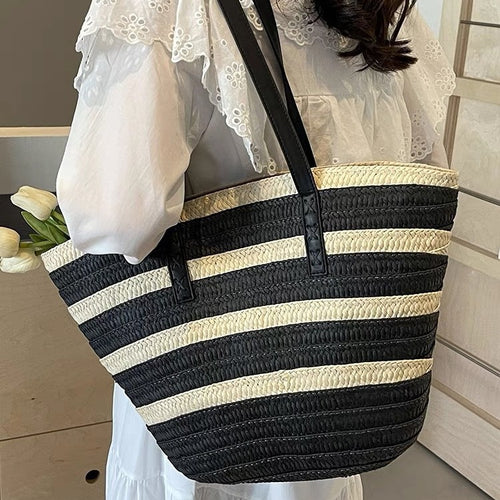 Padded Bast Bag with Decorative Leather Handles Bowlift
