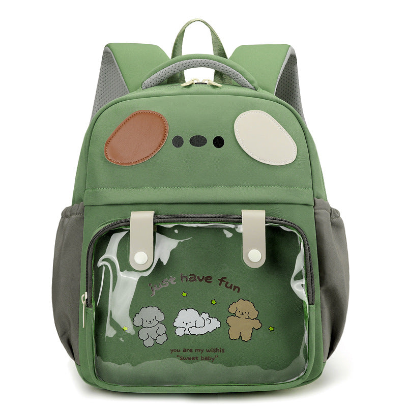 Backpack with Transparent Compartment and Playful Design Bowlift