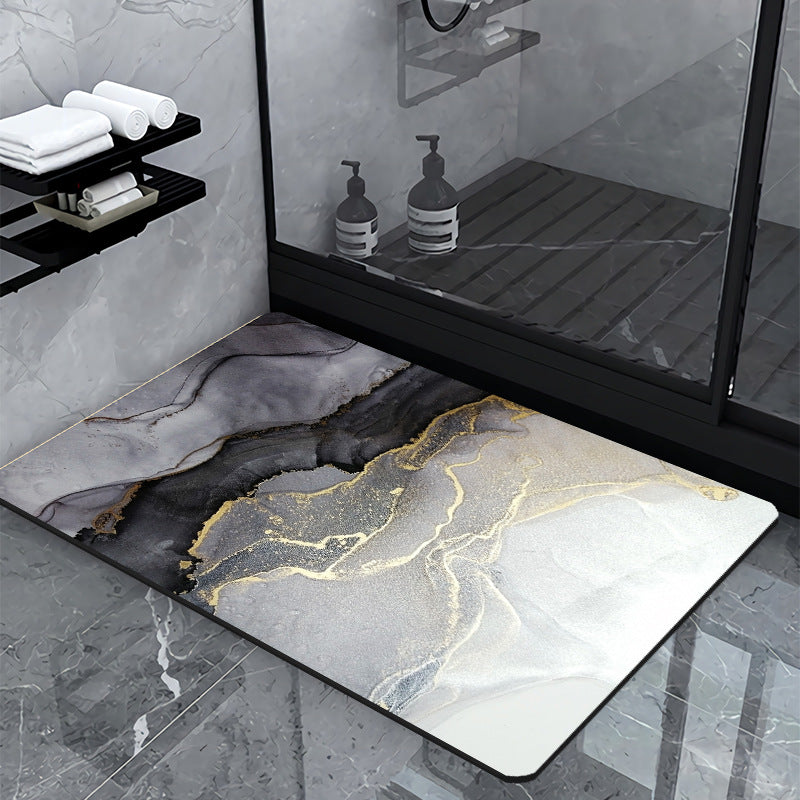 Luxury Marble-Effect Bath Mat Bowlift