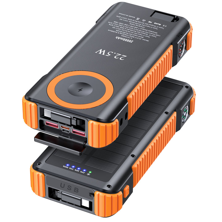 High-performance solar power bank with multifunctional connections and LED display Bowlift