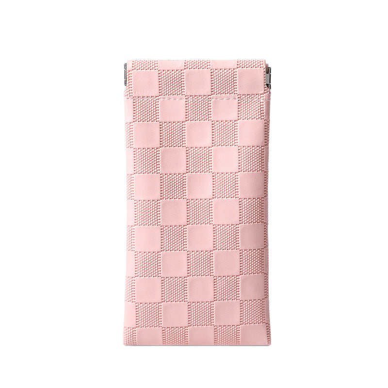 Stylish Checkered Zippered Pouch