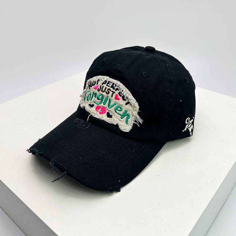 Women's Distressed Cotton Inspirational Baseball Cap Bowlift