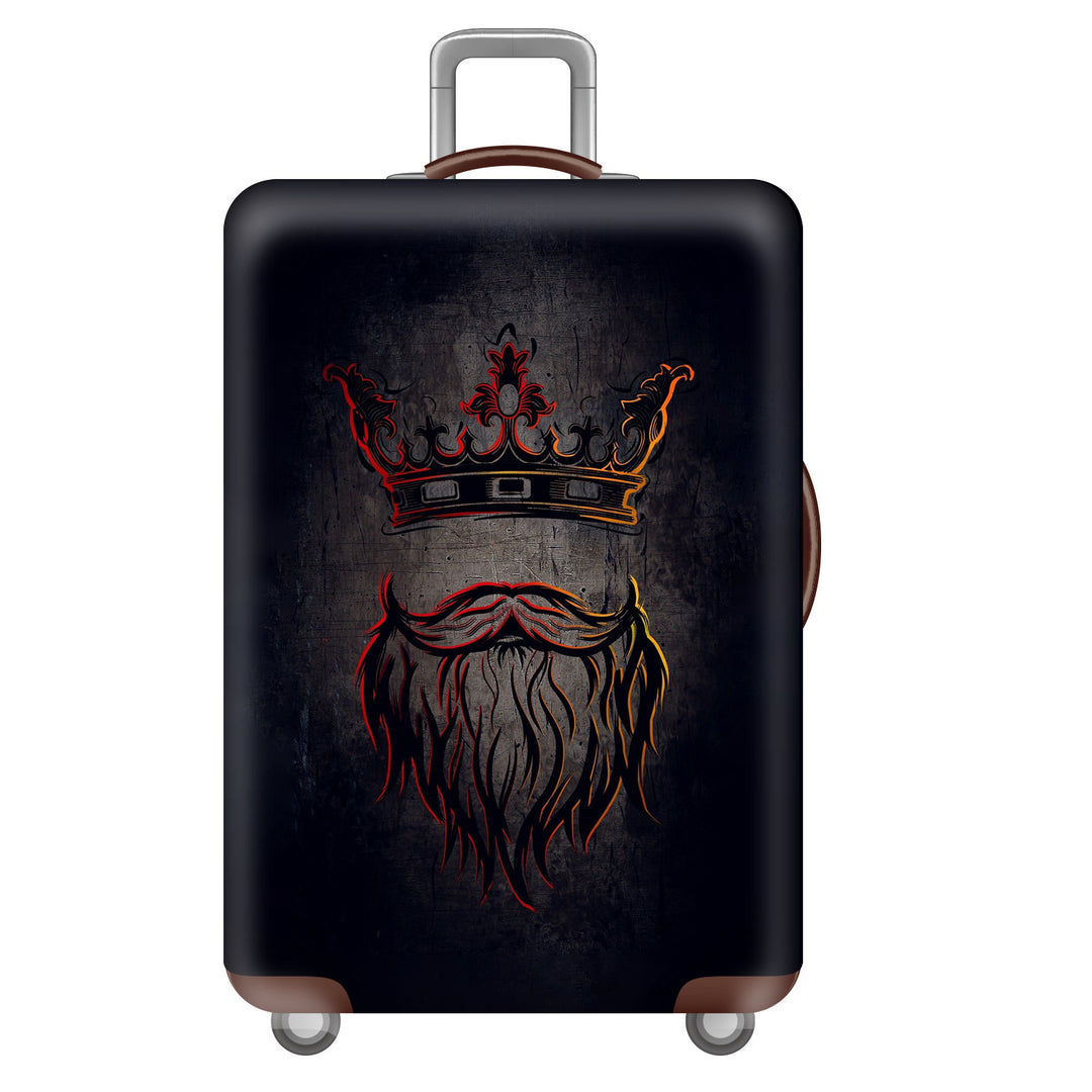 Unisex large hard shell suitcase with sturdy trolley handle and elastic motif protective cover superhero design Bowlift