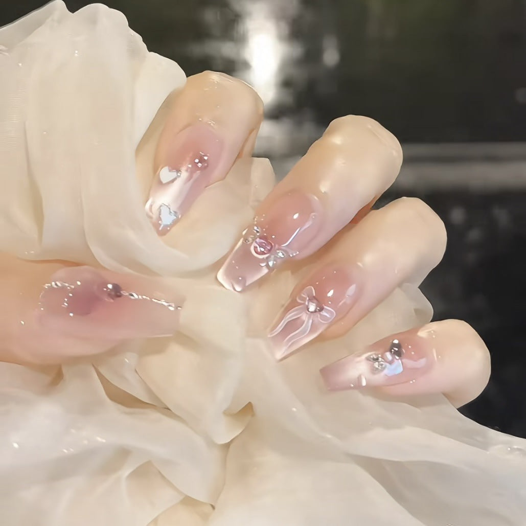 Romantic Decorative Press-On Nail Set Bowlift