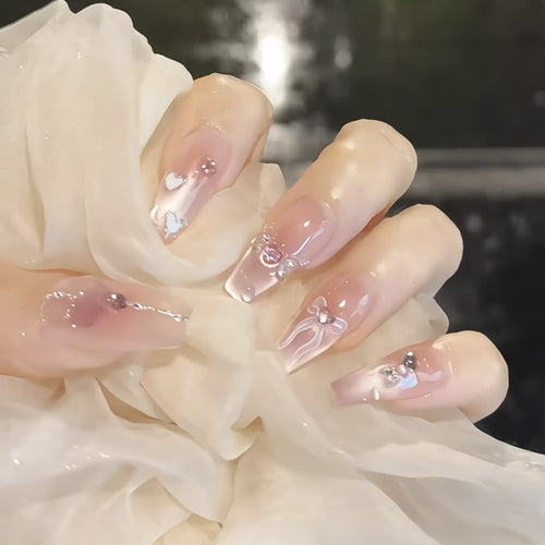 Romantic Decorative Press-On Nail Set Bowlift