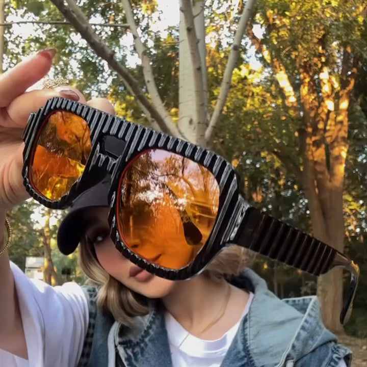 Women's geometric sunglasses with sophisticated structural design Bowlift
