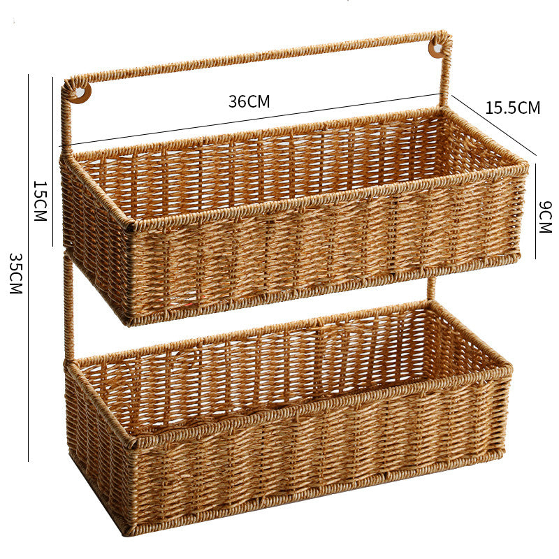 Two-Tiered Handwoven Storage Basket Bowlift