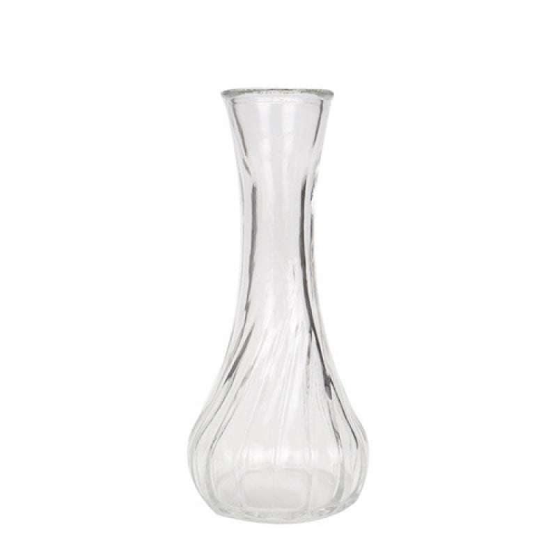 Handblown glass bud vase with fluted neck and weighted base Bowlift