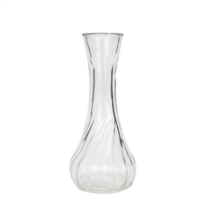 Handblown glass bud vase with fluted neck and weighted base Bowlift