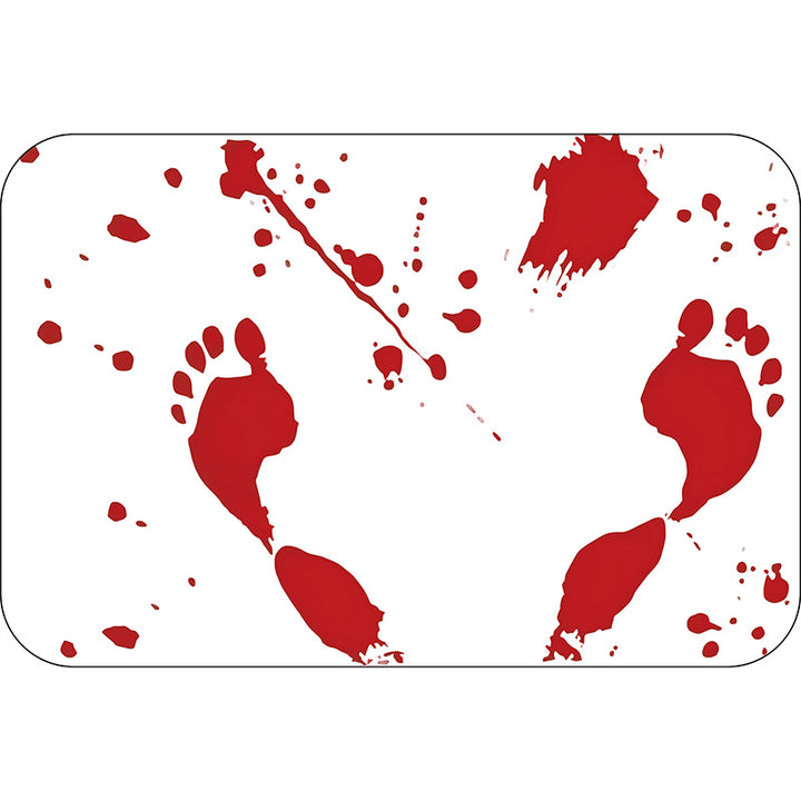 Novelty Horror-Themed Absorbent Door Mat With Bloody Handprint Design And Non-Slip Backing