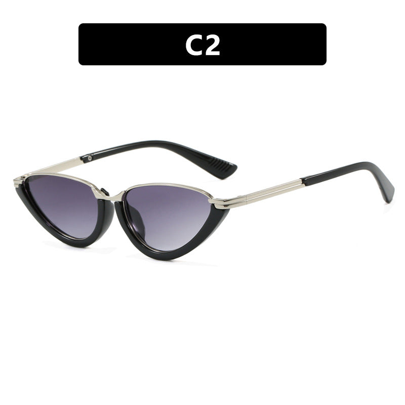 Women futuristic Cat-Eye sunglasses with golden accents Bowlift