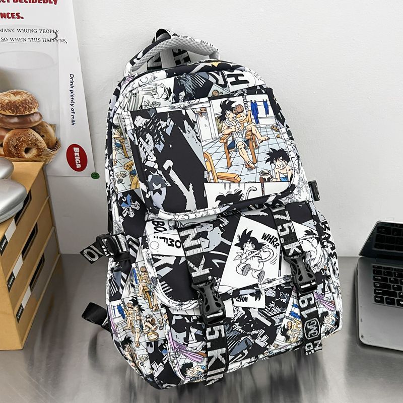Backpack in Comic Design with Soft Plush Pendant Bowlift