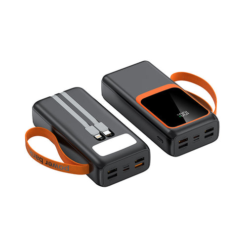 Portable power bank with digital display and multifunctional connections Bowlift
