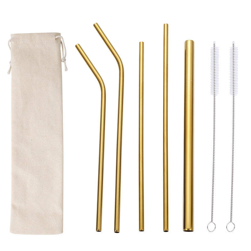 Stainless Steel Straw Set with Cleaning Brushes Bowlift