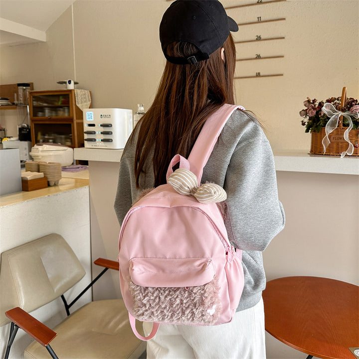 Backpack with Cute Animal Ear Design and Soft Fleece Application Bowlift