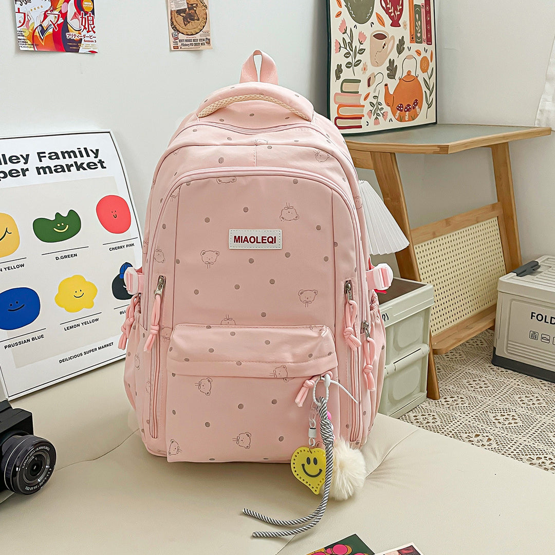 Playful Polka Dot Design Backpack Bowlift