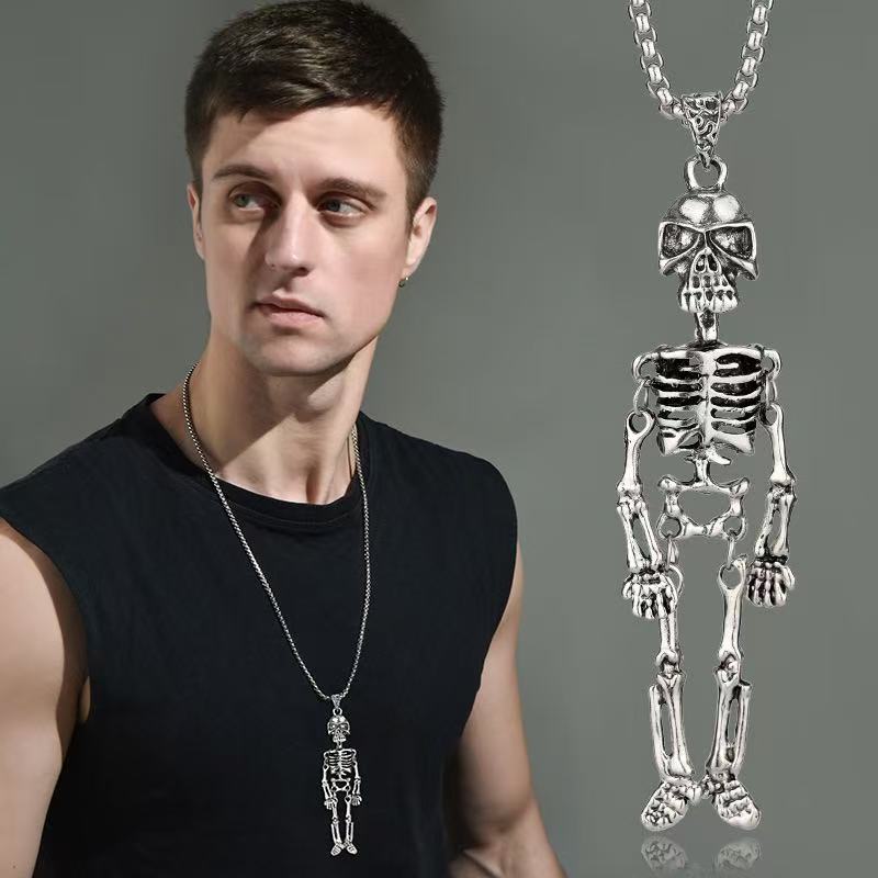 Skeleton Pendant Necklace Bowlift