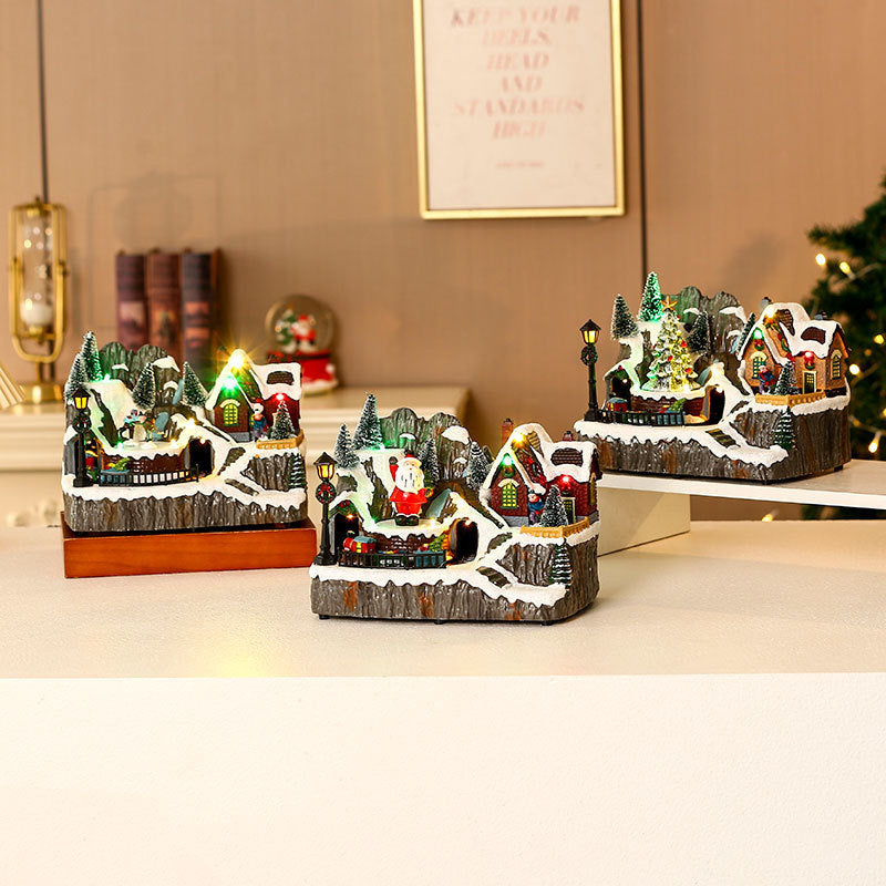 Decorative LED Christmas Village Diorama Bowlift