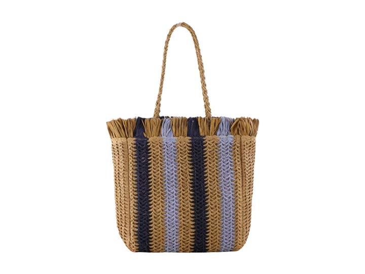 Braided beach bag with fringe details Bowlift