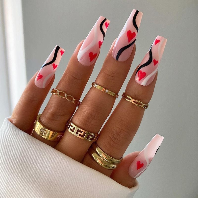 Artificial nail set with unique patterns Bowlift