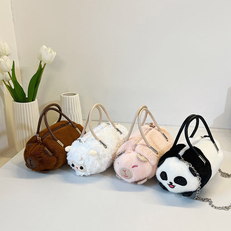 Plush handbag with animal design Bowlift