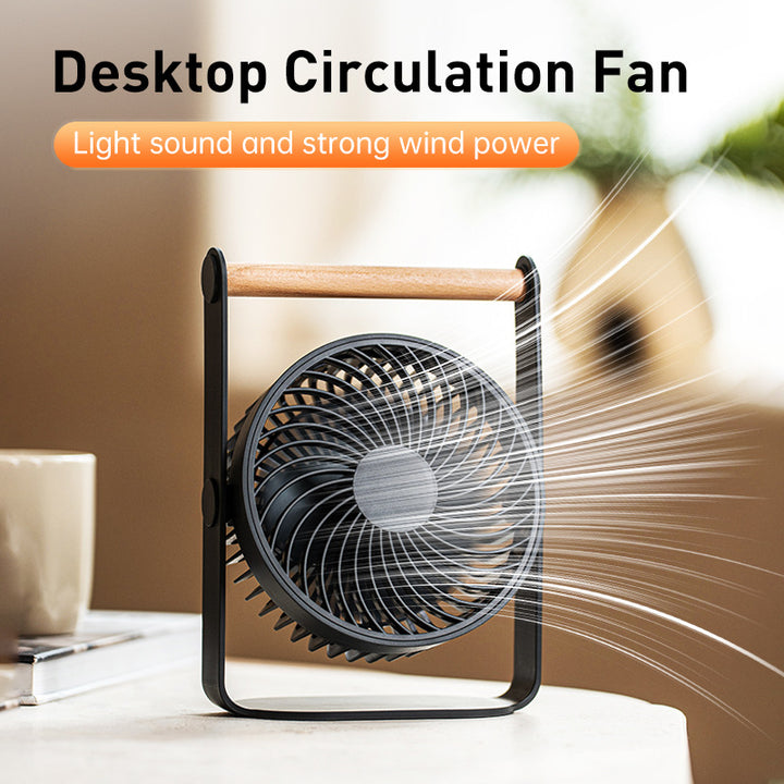 Ladies portable fan with wooden handle Bowlift