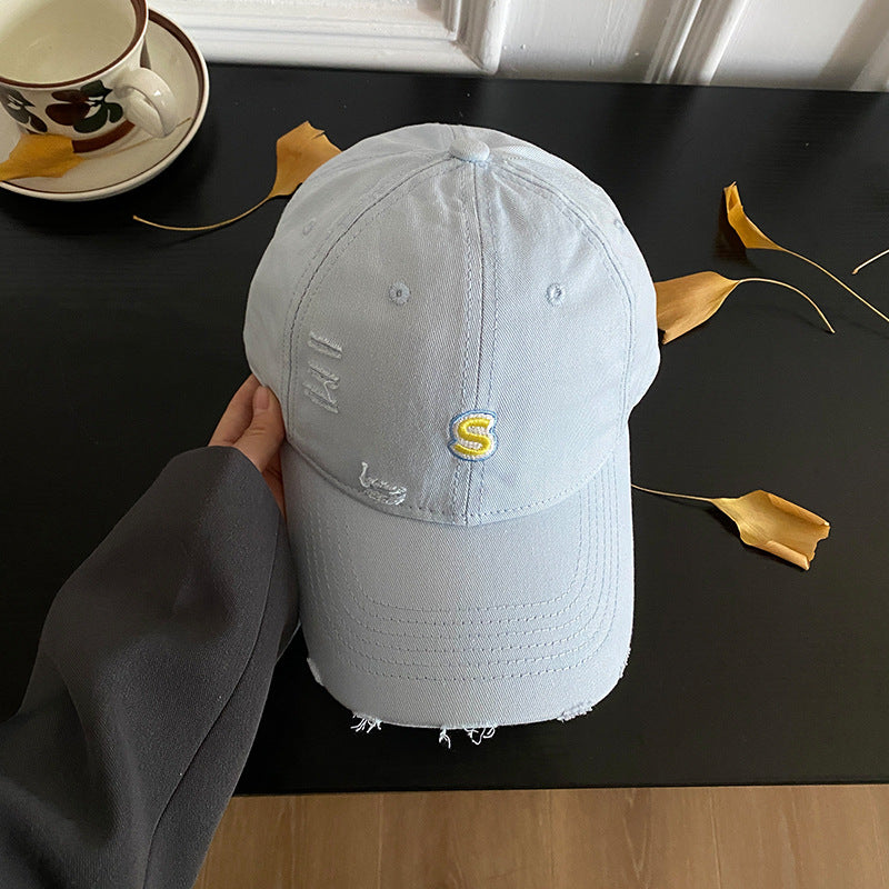 Unisex Distressed Embroidered Baseball Cap Bowlift