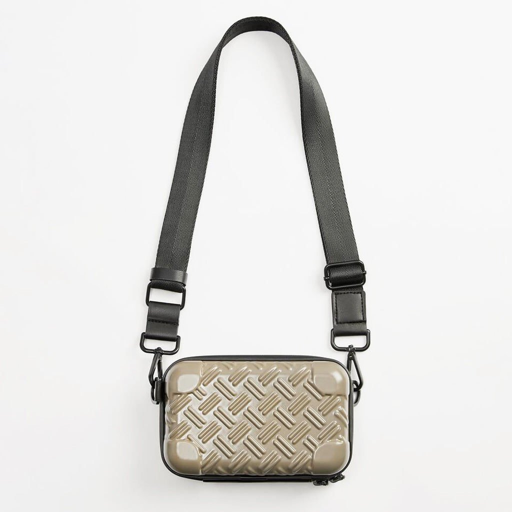 Unisex Textured Hard Shell Crossbody Bag Bowlift