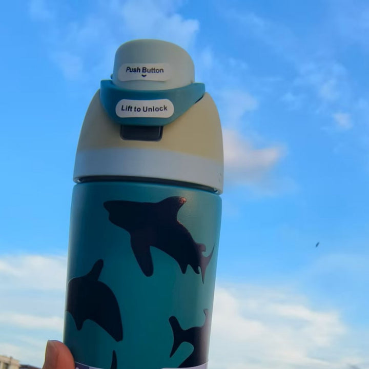 Insulated Stainless Steel Vacuum Water Bottle With One-Touch Flip Lid And Leakproof Safety Lock