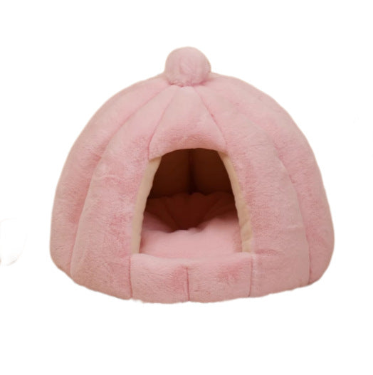 Cozy Pumpkin-Shaped Dog Bed
