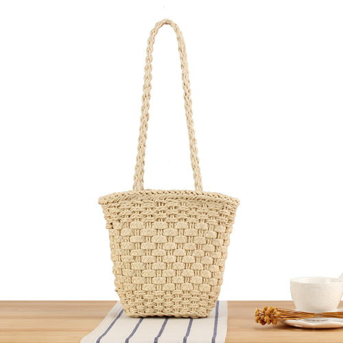 Braided natural material tote bag Bowlift