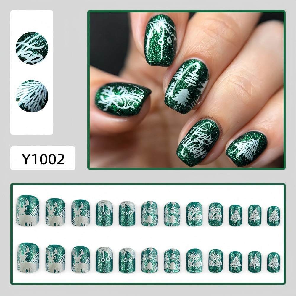 Winter artificial nails with festive motif Bowlift