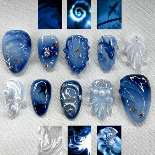 Galaxy-Inspired Press-On Nail Art