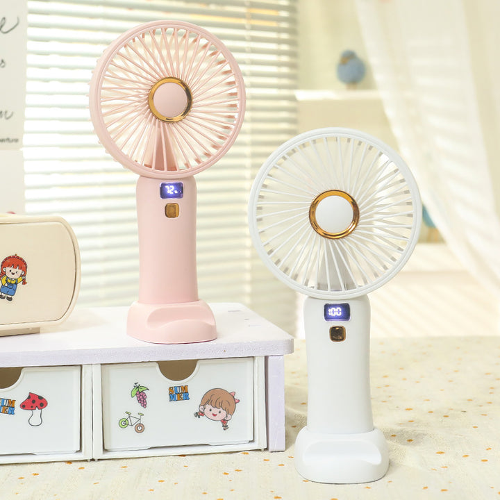 Ladies portable battery fan with digital speed display Bowlift