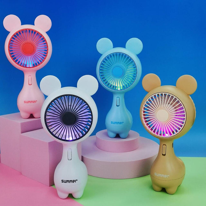 Bunny-Eared Rechargeable Handheld Fan Bowlift