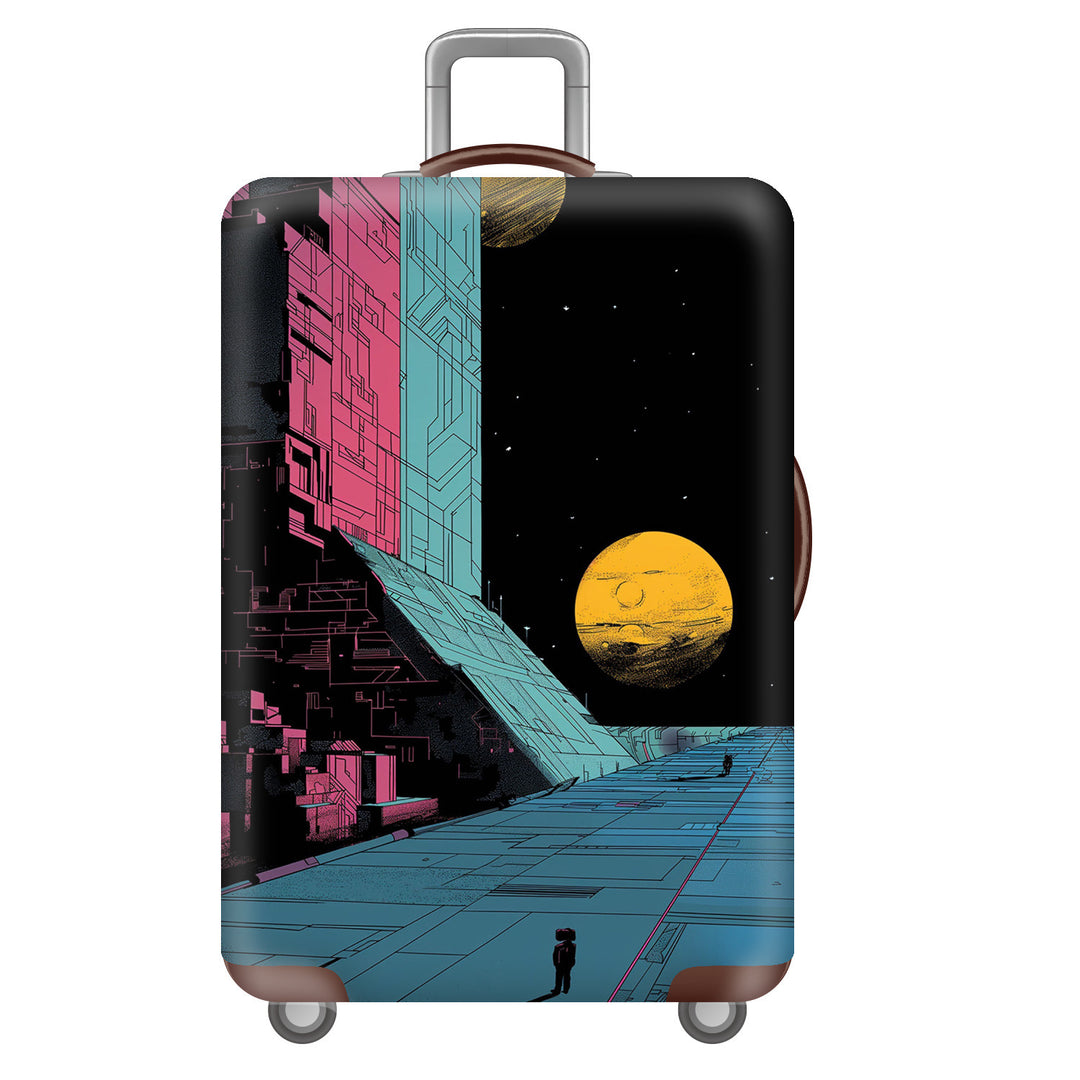Unisex Hard-shell Suitcase with Impressive Futuristic City Design Bowlift