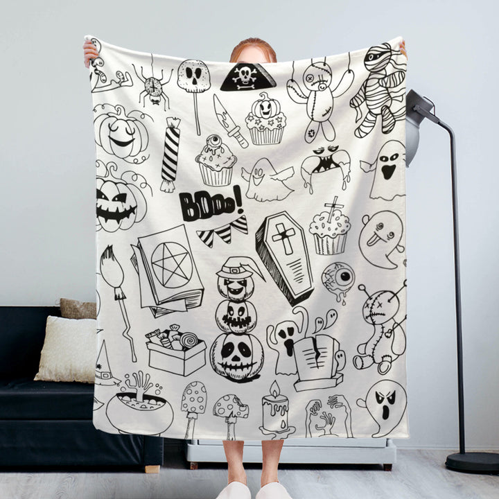 Halloween-Themed Fleece Blanket Bowlift